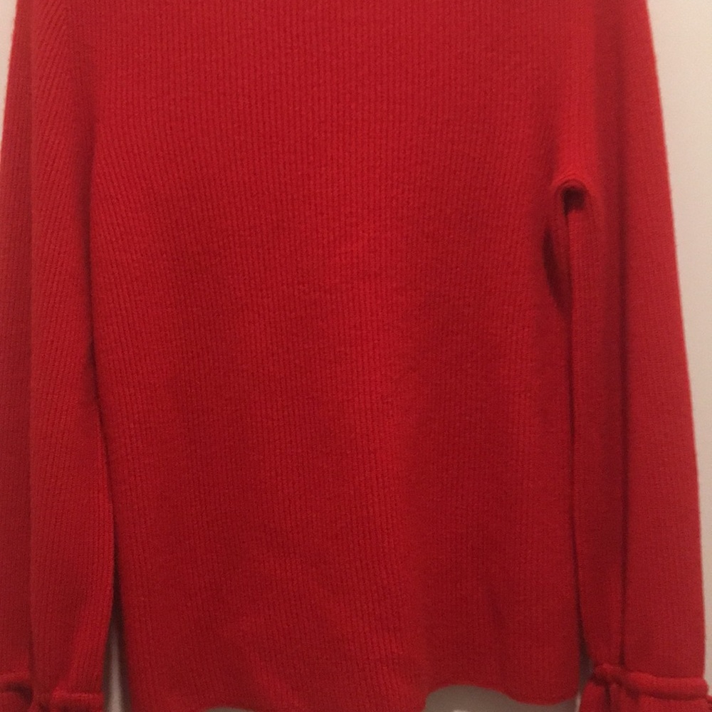 Beautiful Cashmere Sweater, size-M, Red, Tie on Sleeve - Picture 5 of 6